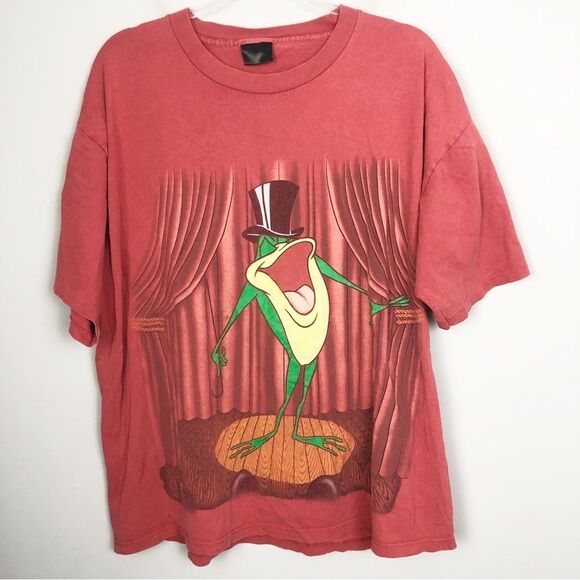 CHANGES X WARNER BROTHERSVintage 95 Single Stitch Michigan J Frog Red Tee XL